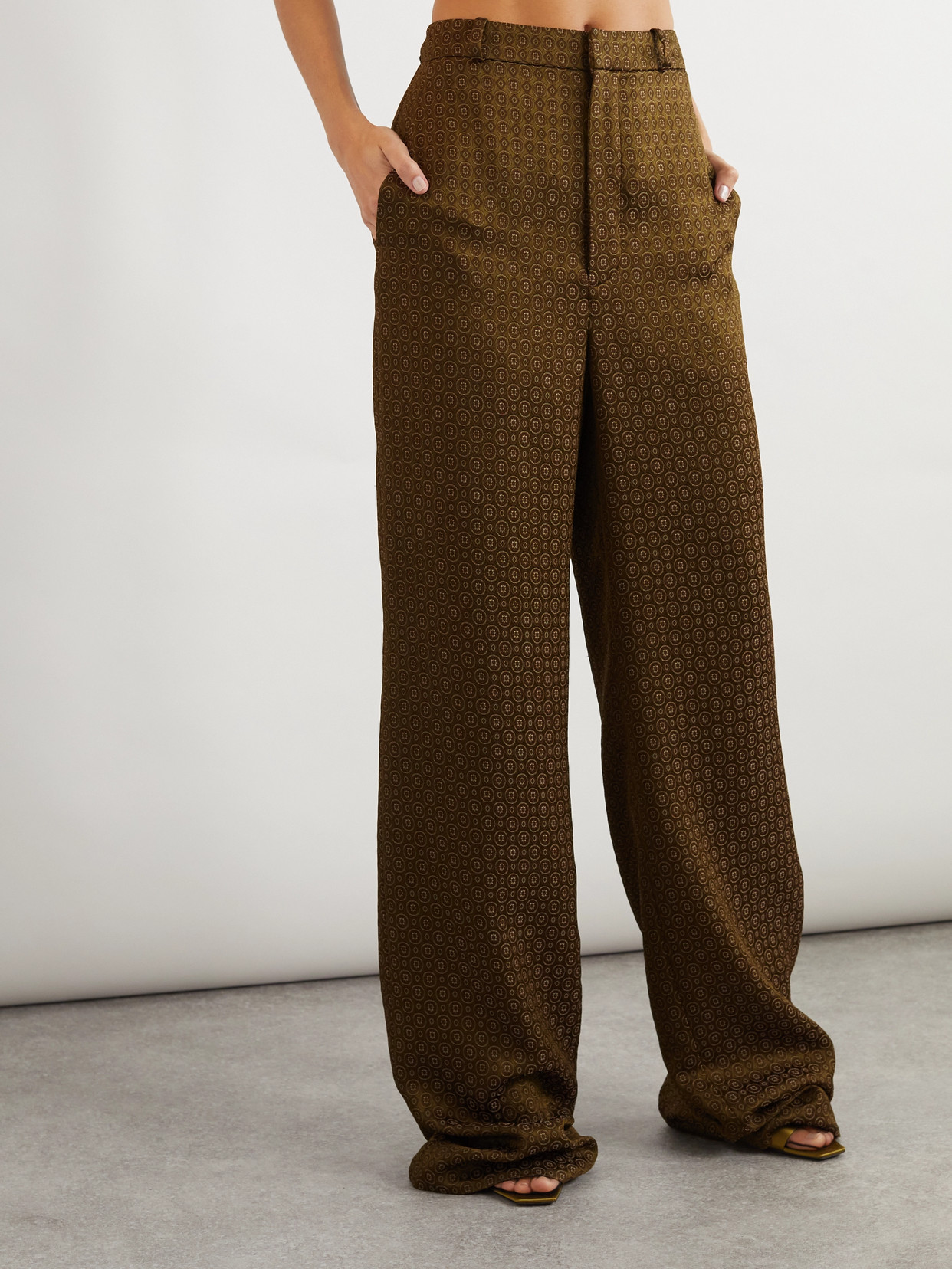 Saint Laurent Jacquard Wide-leg Pants