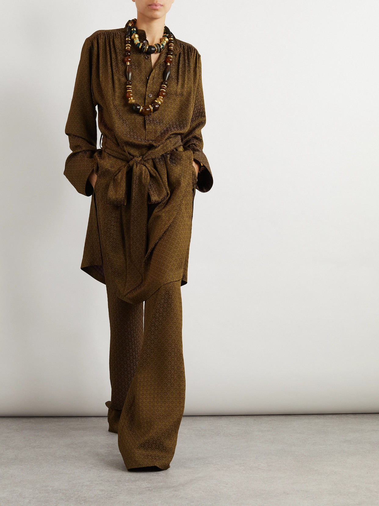 Saint Laurent Jacquard Wide-leg Pants