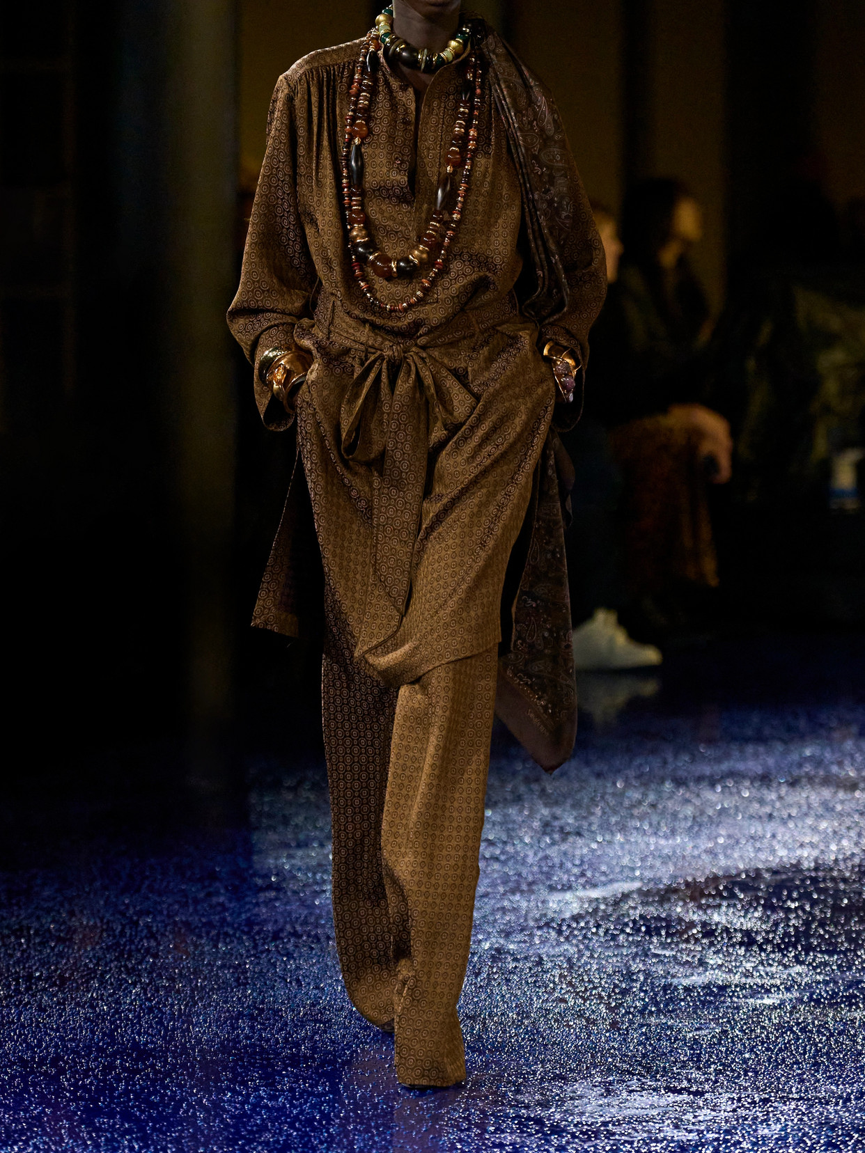 Saint Laurent Jacquard Wide-leg Pants