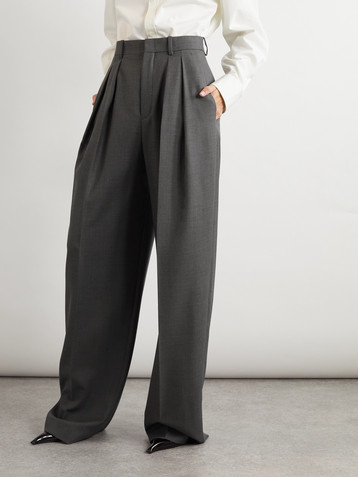 Saint Laurent Pleated wool wide-leg pants
