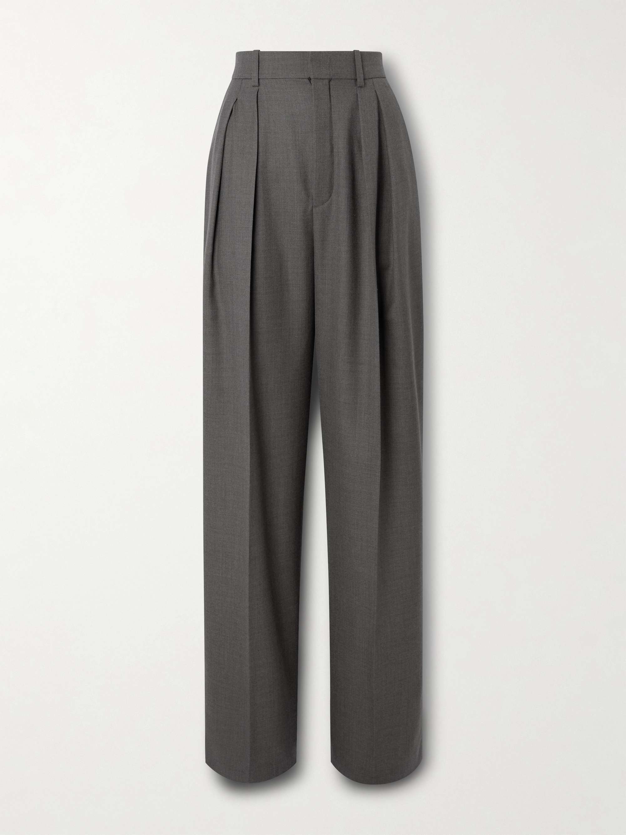 SAINT LAURENT Pleated wool wide-leg pants | NET-A-PORTER