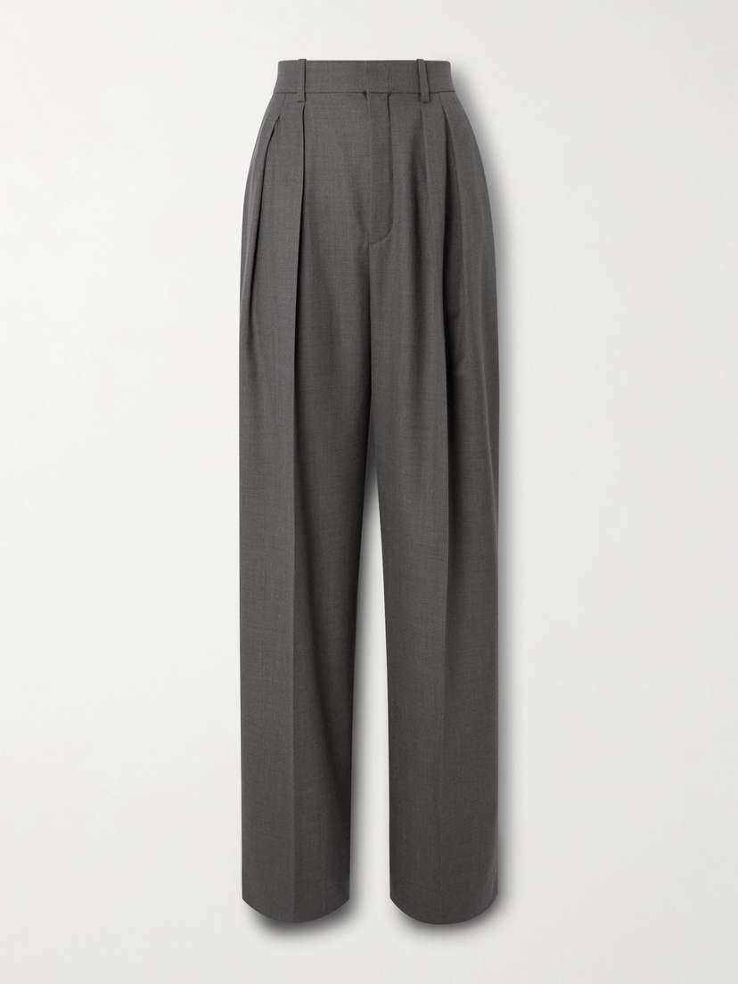 Saint Laurent Pleated Wool Wide-leg Pants