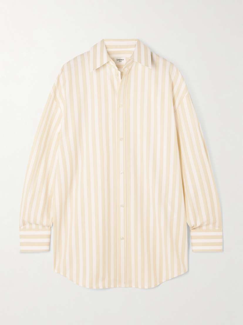Saint Laurent Striped Cotton-piqué Shirt