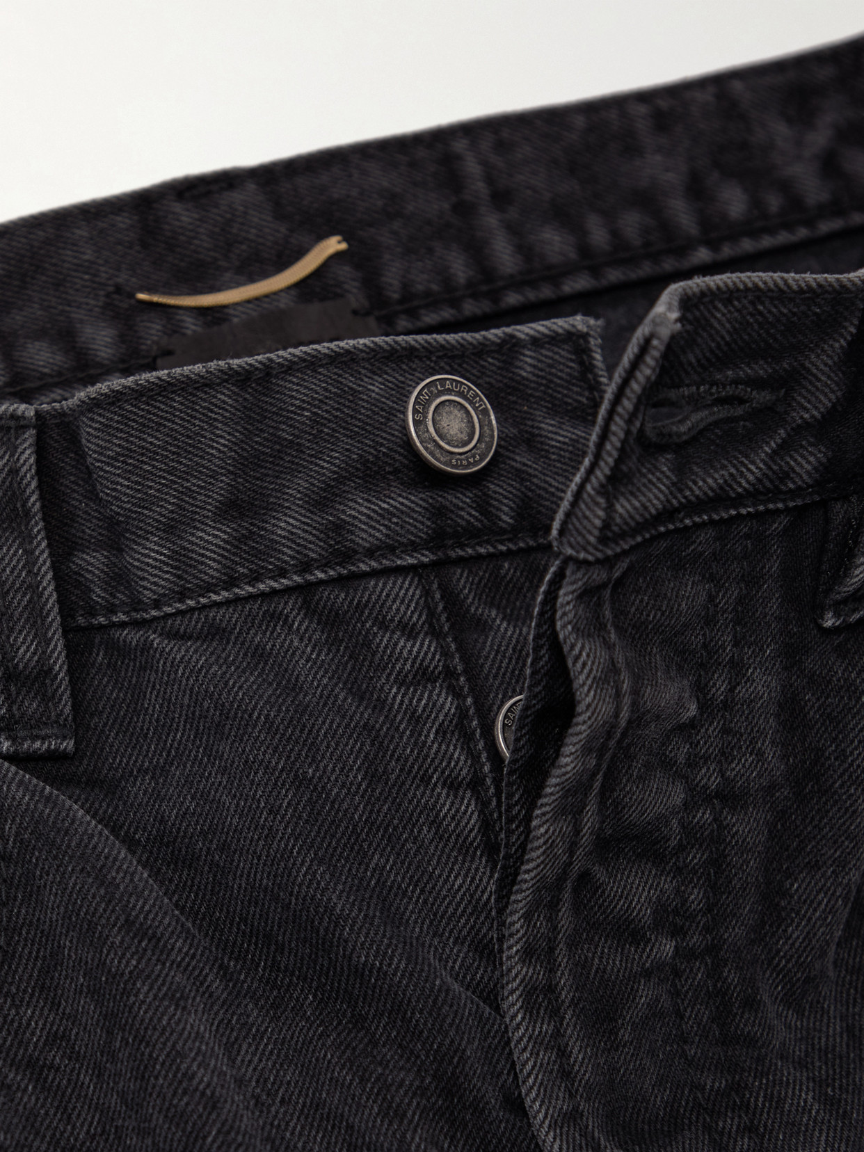Saint Laurent High-rise Tapered Jeans In Black