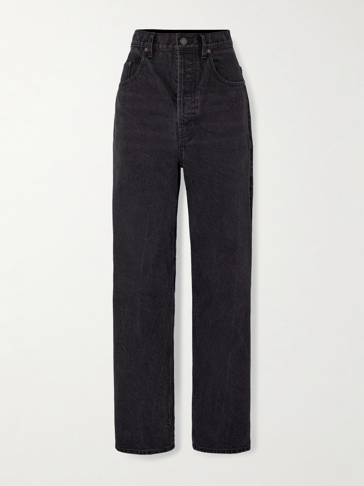 Saint Laurent High-rise Tapered Jeans In Black