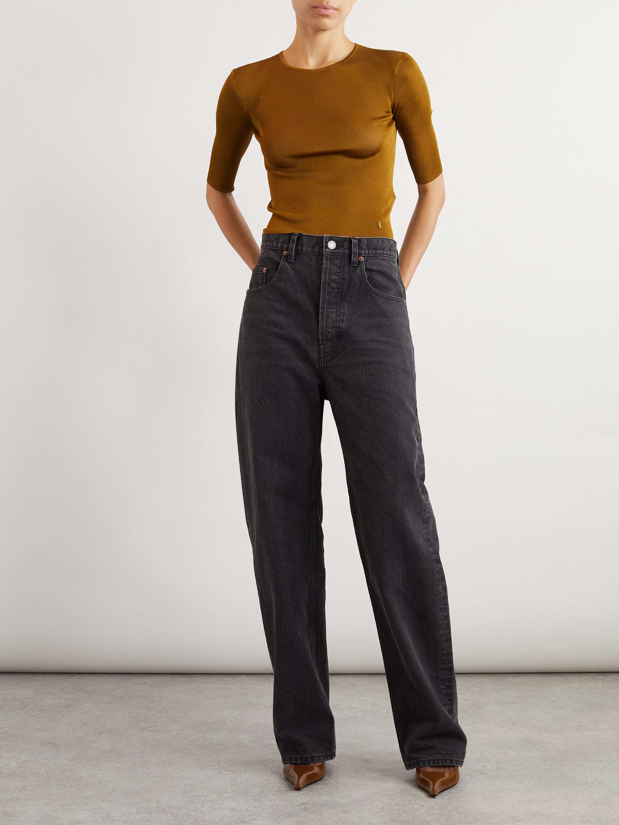 SAINT LAURENT High-rise tapered jeans | NET-A-PORTER SAINT LAURENT High-rise tapered jeans | NET-A-PORTER