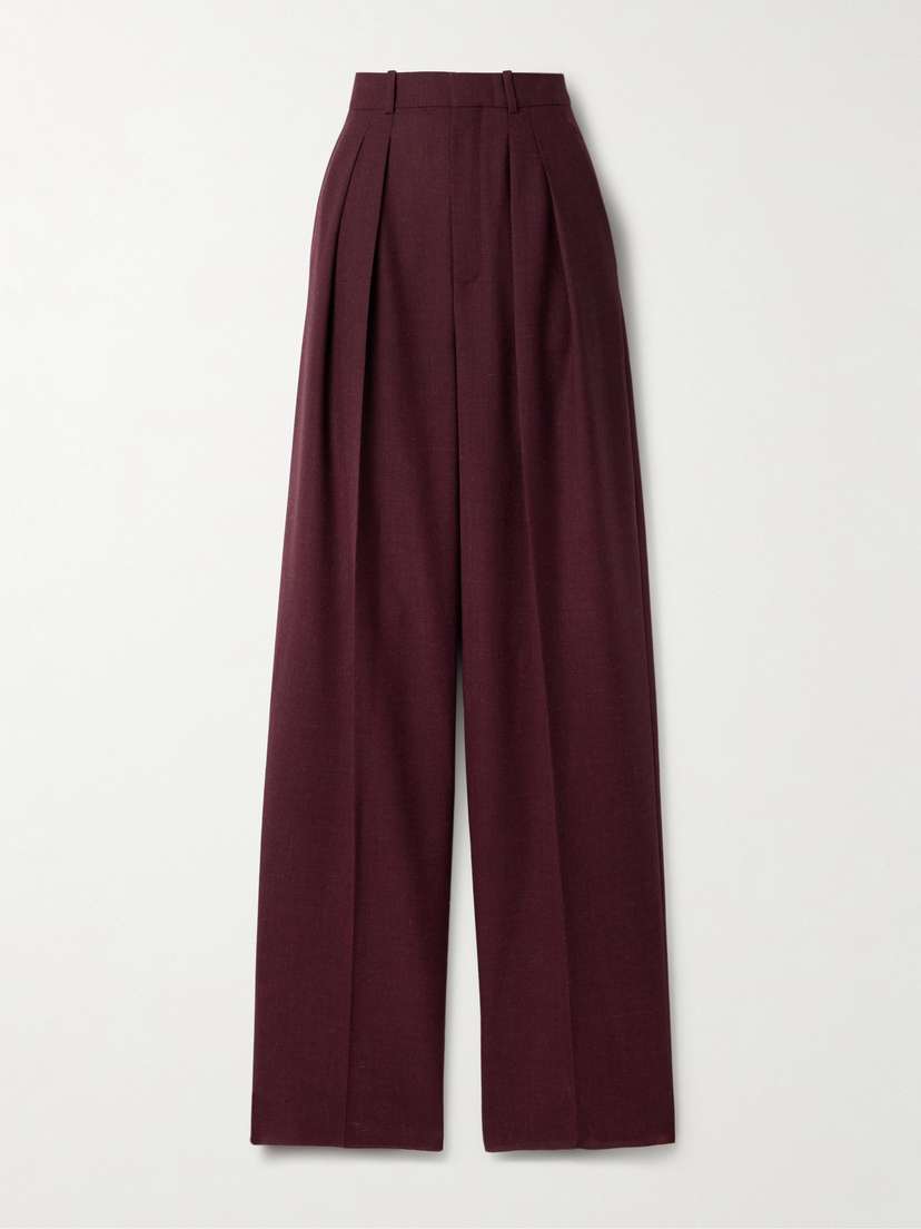 Saint Laurent Pleated Wool Wide-leg Pants