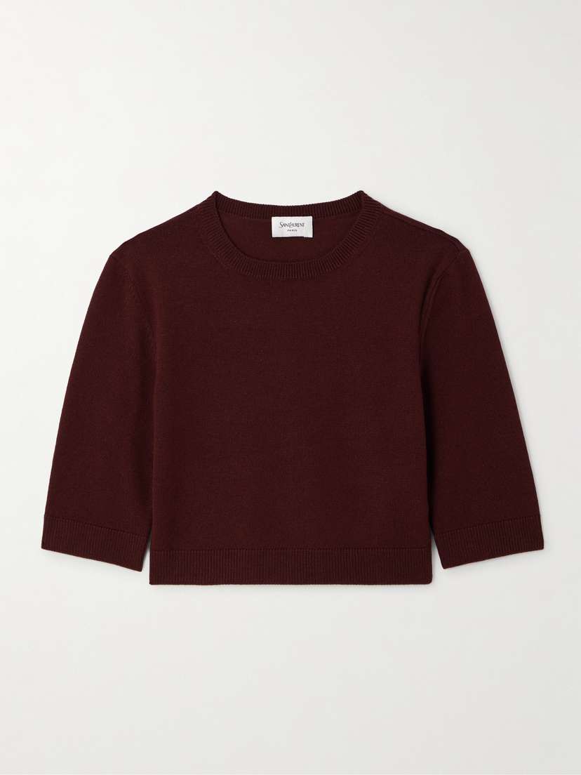 Saint Laurent Cropped Wool Sweater