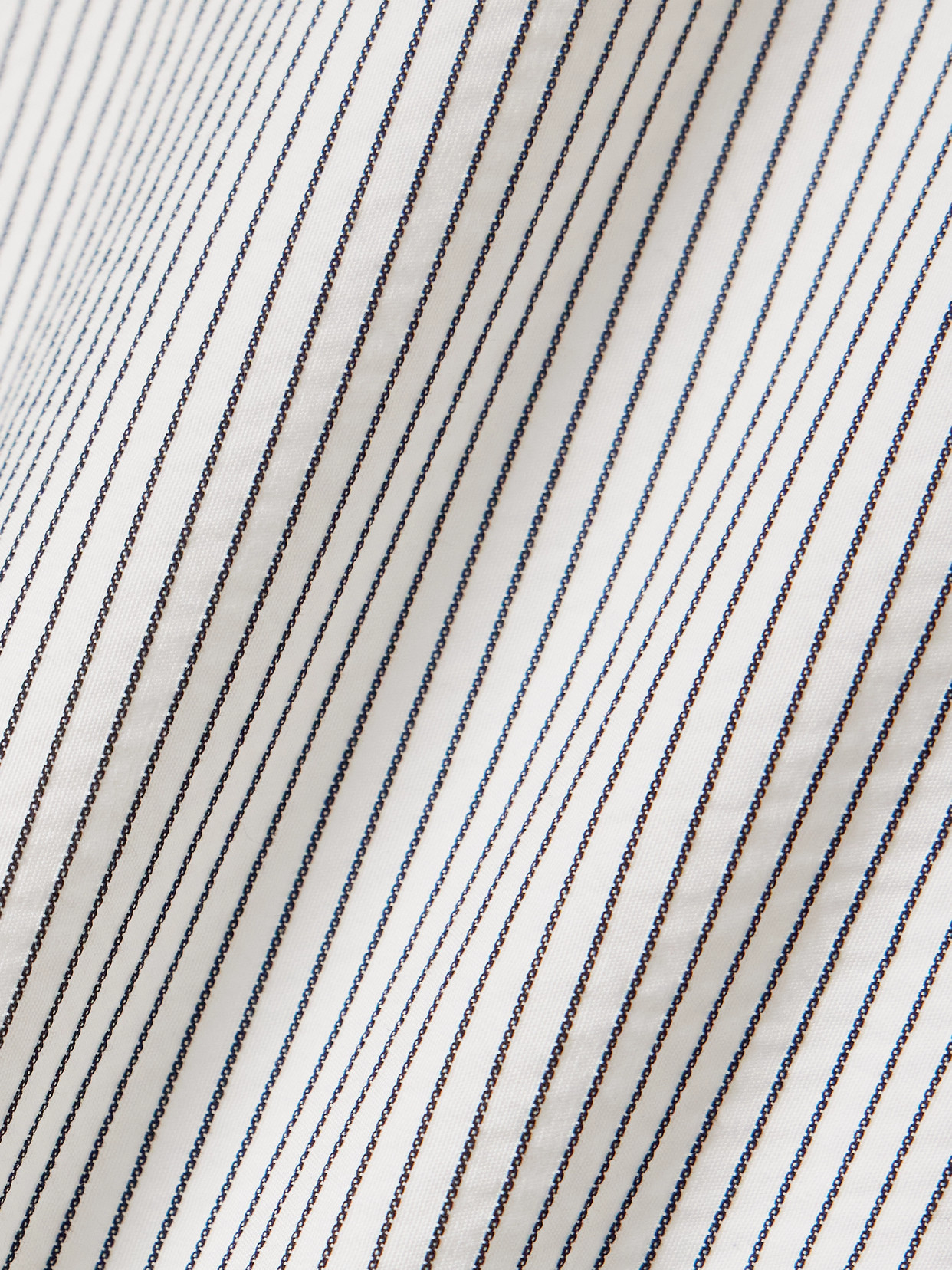 Saint Laurent Grey Shirt With Cassandre Embroidery And All-over Striped Motif In Cotton Woman In White