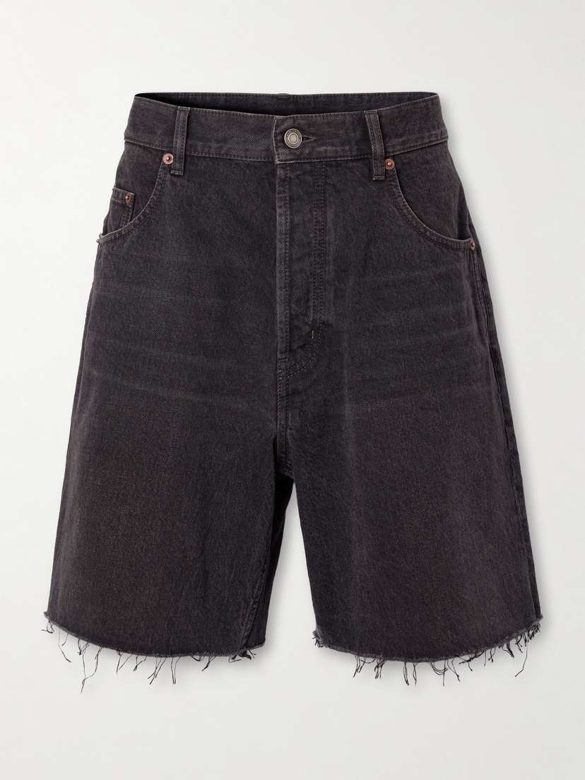 Saint Laurent Frayed Denim Shorts