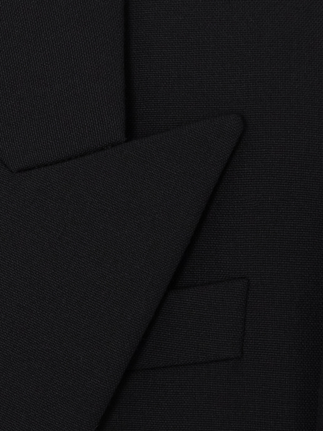 Saint Laurent Cassandre Double-breasted Wool Gabardine Blazer In Black