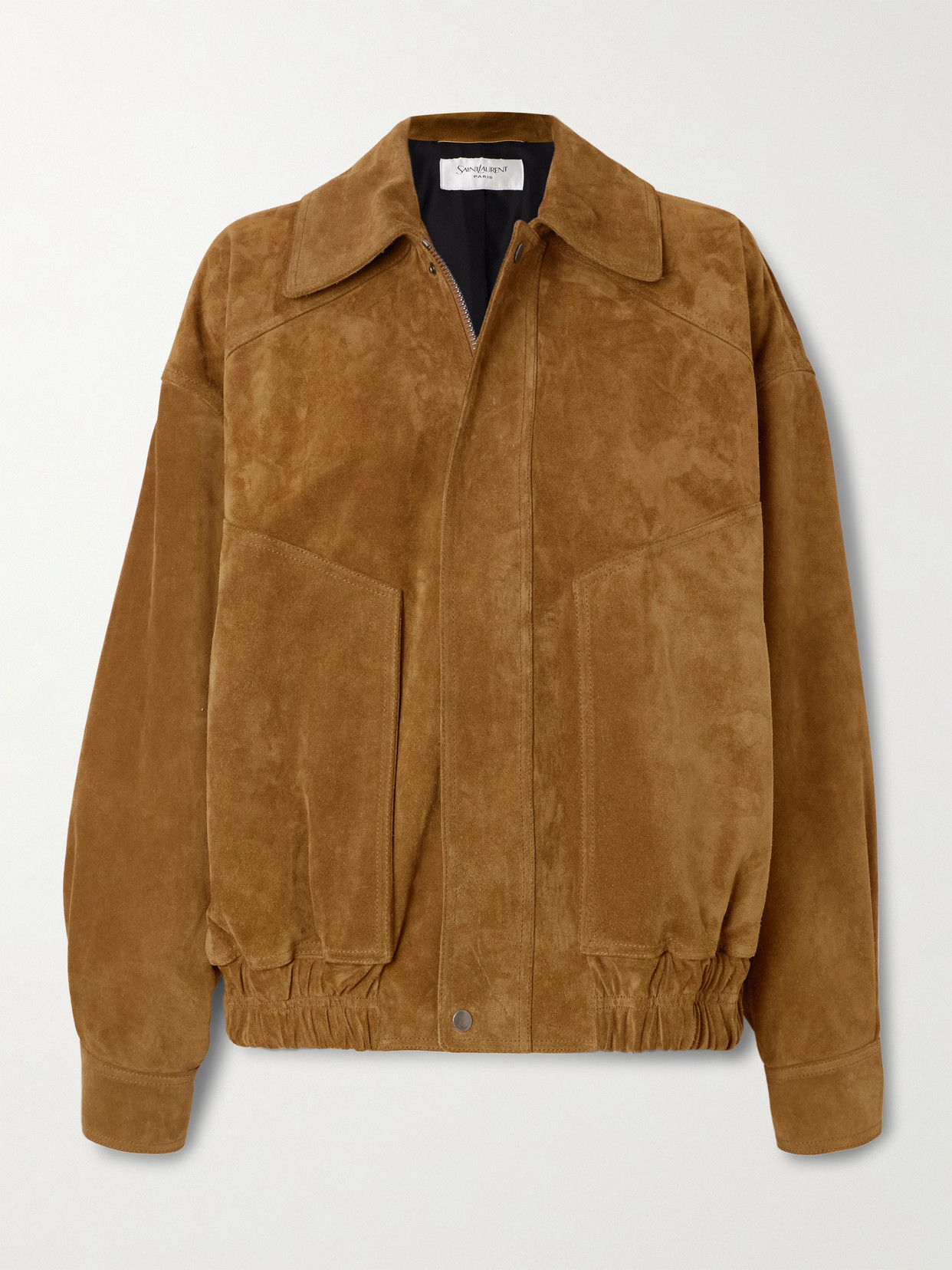 Saint Laurent Contemporary Silhouette Suede Jacket In Brown