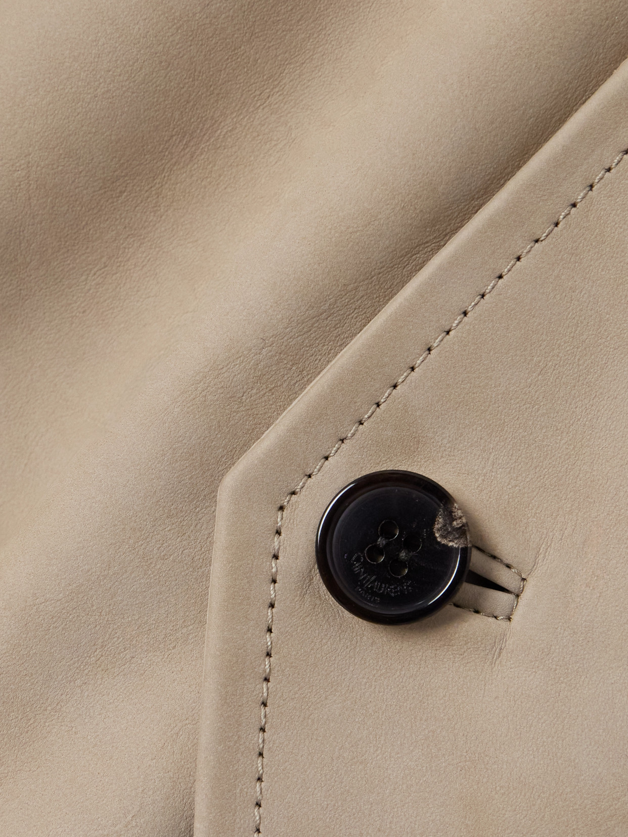 Saint Laurent Nubuck Bomber Jacket In Gray