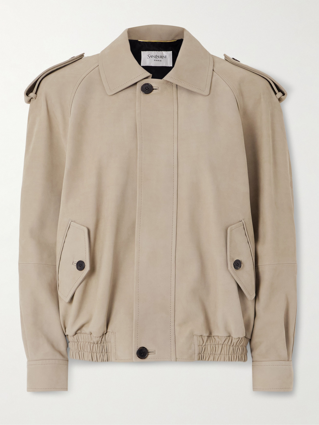SAINT LAURENT - Nubuck Jacket - Light gray