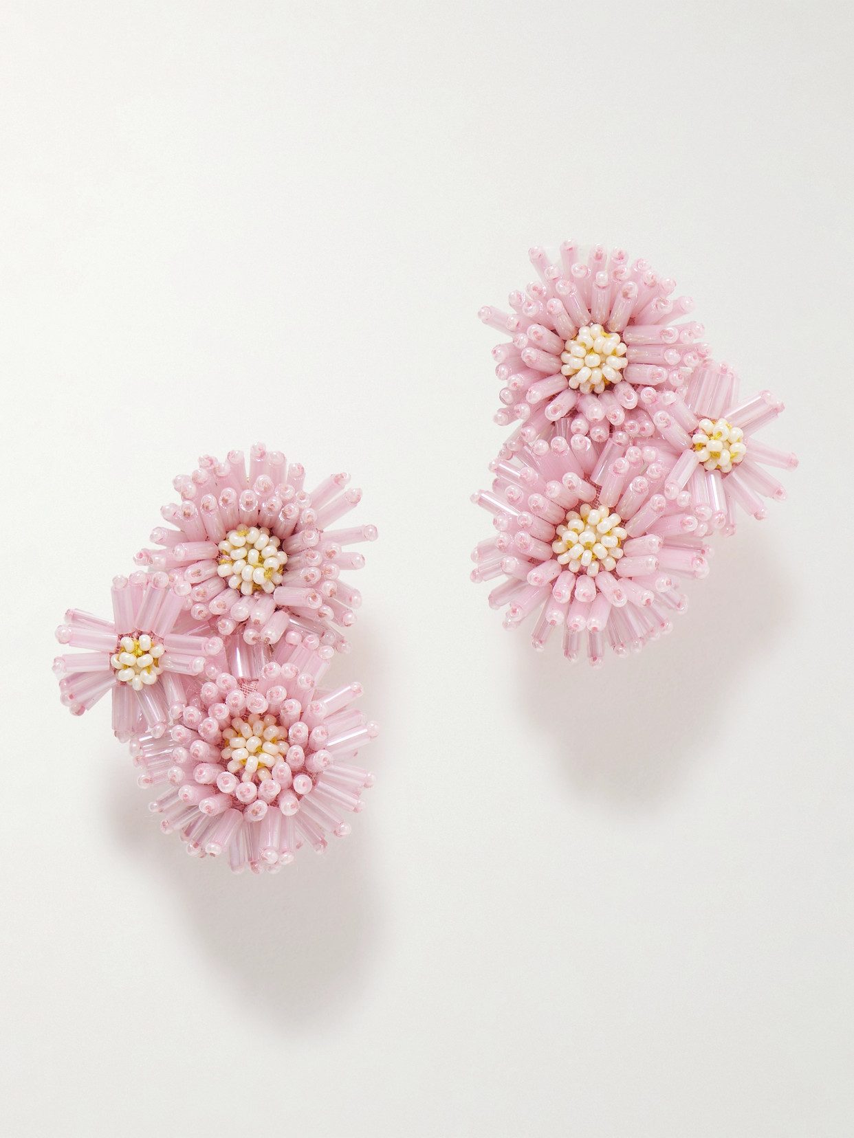 Oscar De La Renta Beaded Gold-tone Clip Earrings