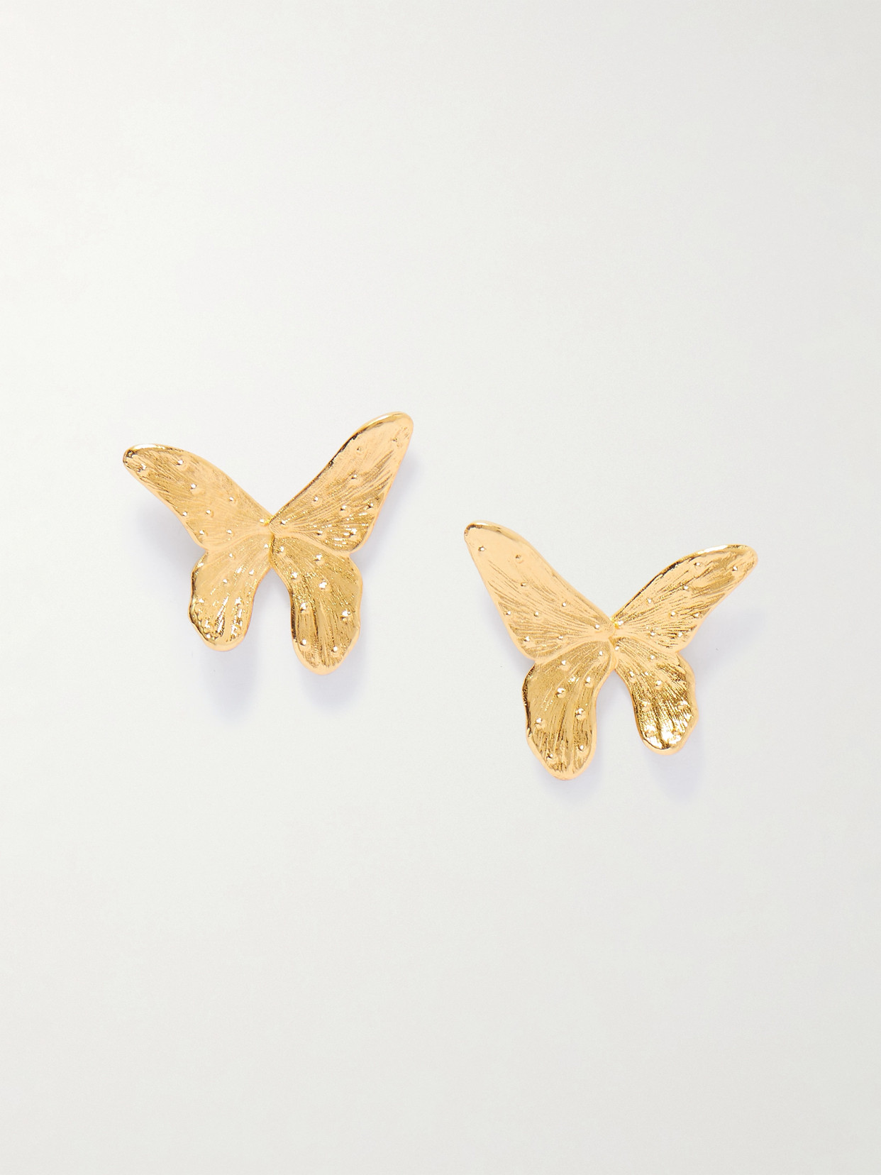 Oscar De La Renta Butterfly Gold-tone Earrings