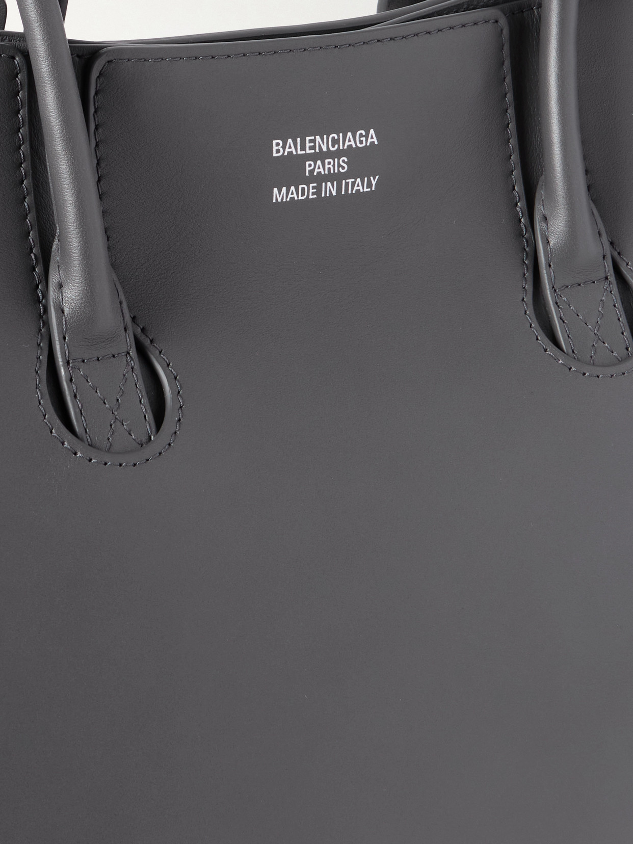 Balenciaga Medium Leather Bel Air Carry All Tote Bag In Gray
