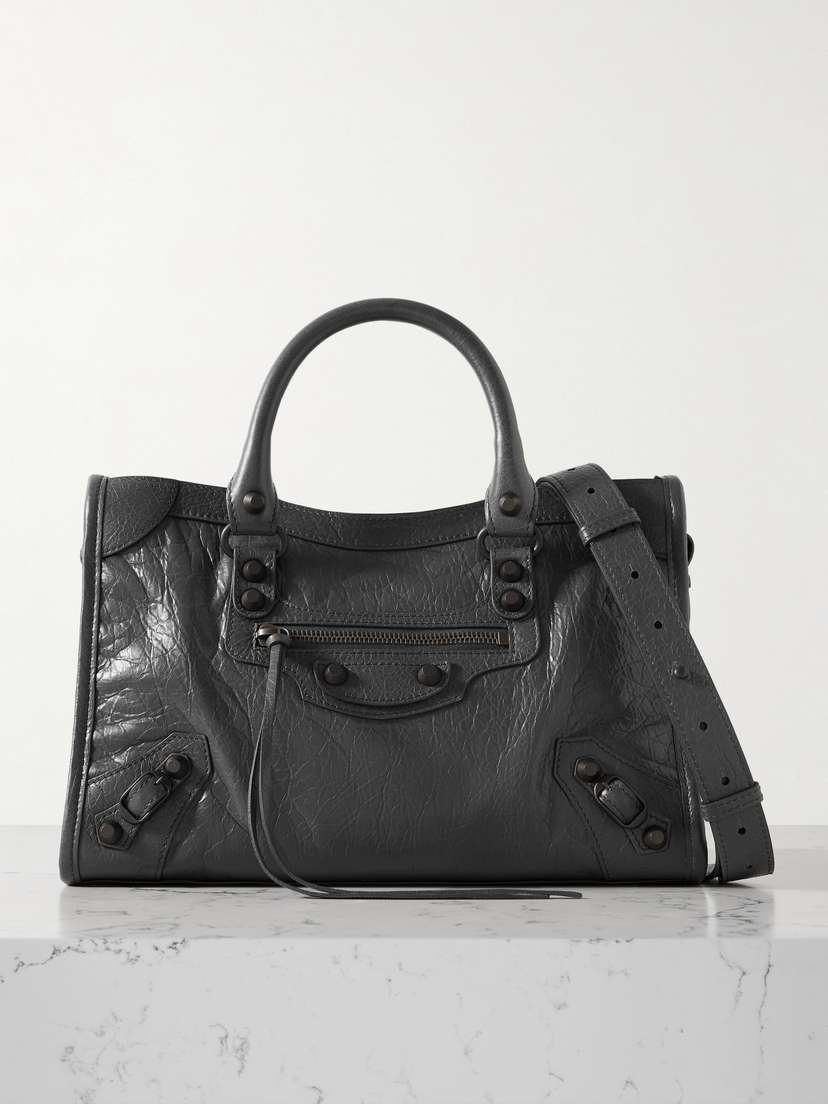 Balenciaga Le City Small Embellished Textured-leather Tote