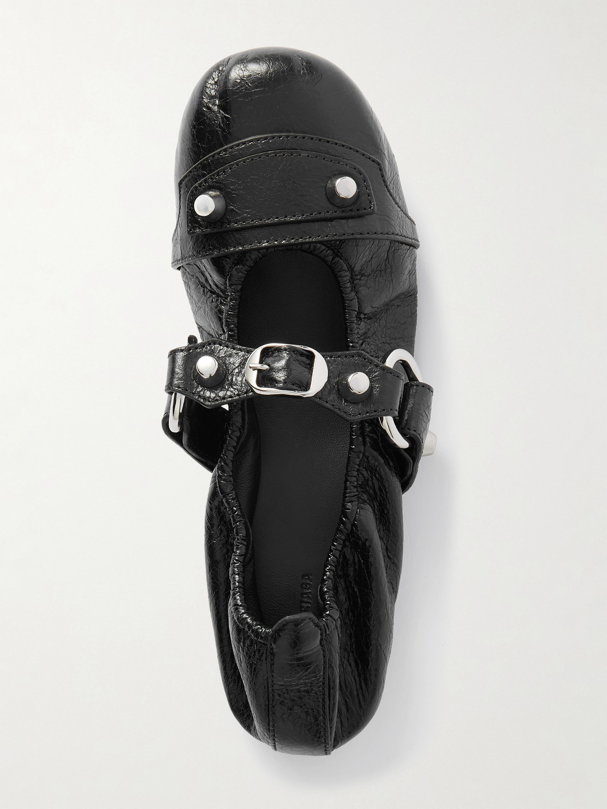 Balenciaga Black Lamb Leather Shoes With Striking Metallic Accents