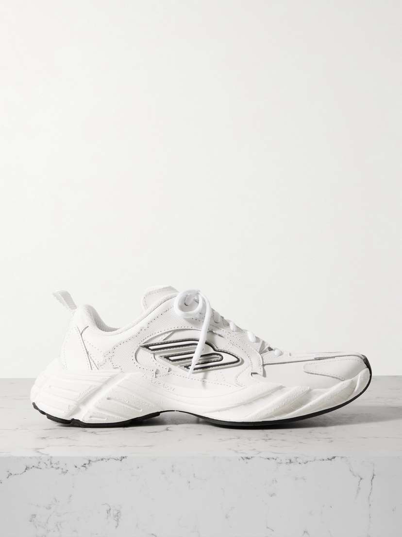 Balenciaga — Monday rubber-trimmed leather sneakers