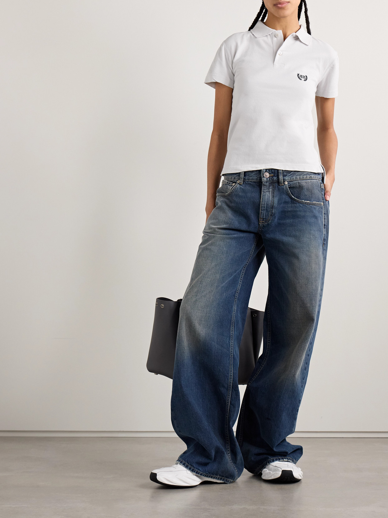 Distressed Embroidered Cotton-Piqué Polo