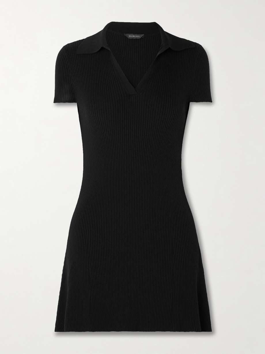 ribbed wool-blend mini dress