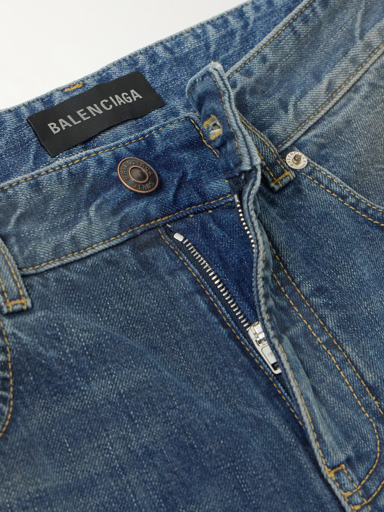 Shop Balenciaga Mid-rise Wide-leg Jeans In Blue