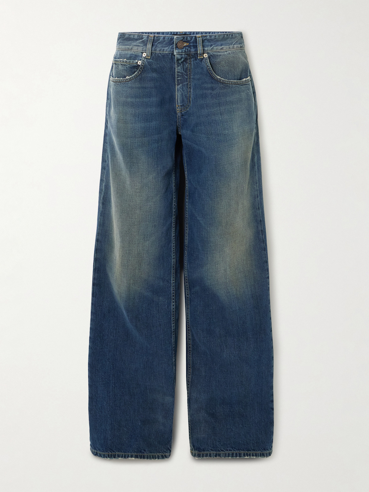Shop Balenciaga Mid-rise Wide-leg Jeans In Blue