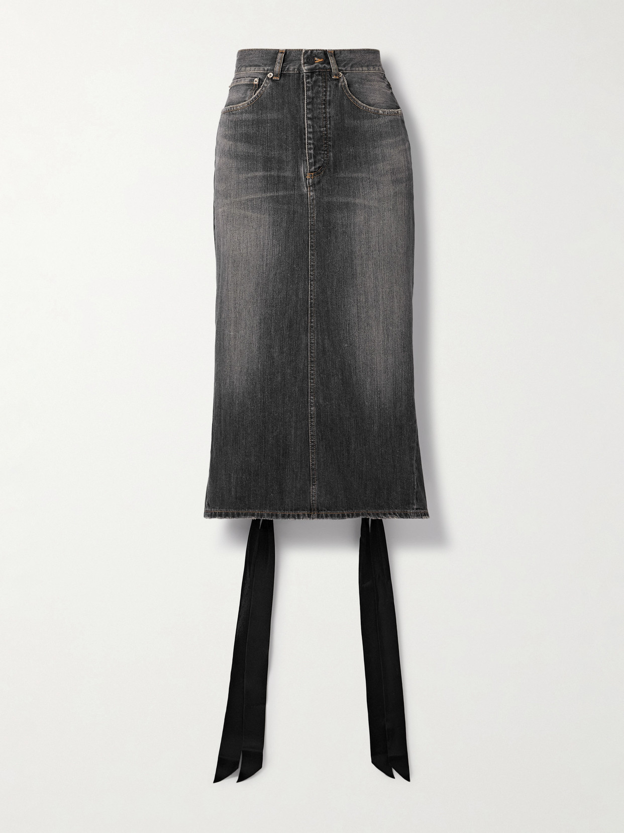 Balenciaga Lace-up Denim Midi Skirt