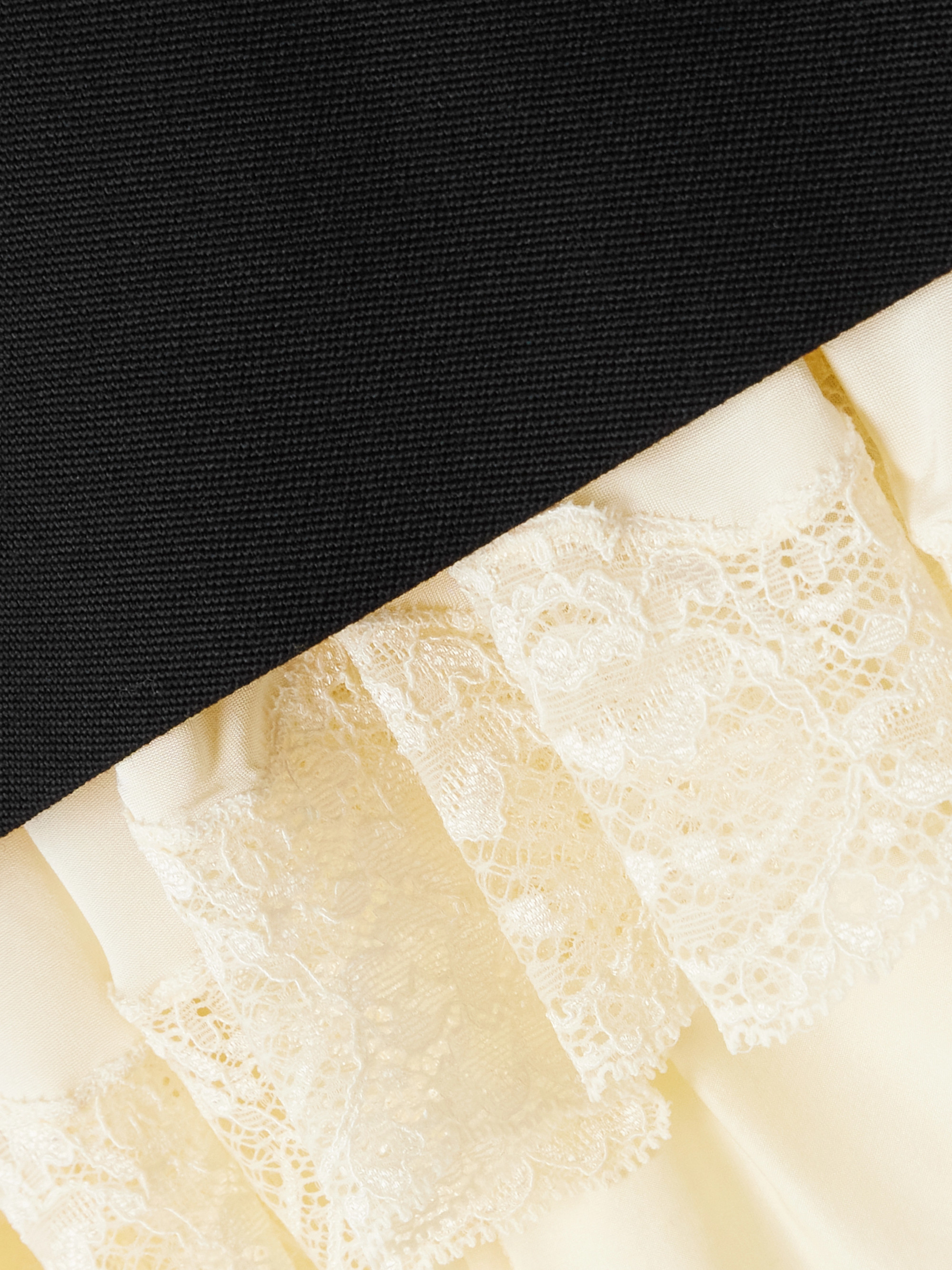 Balenciaga Lace-trimmed wool midi skirt