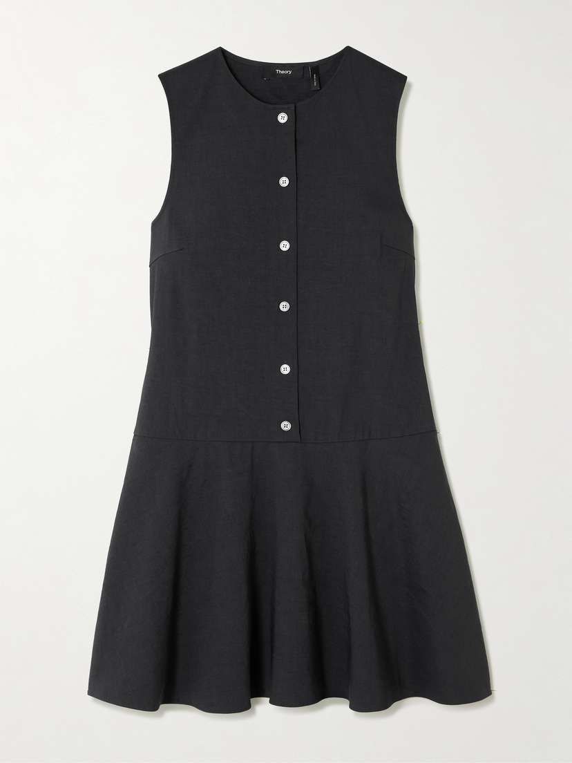 Theory Linen-blend Mini Dress