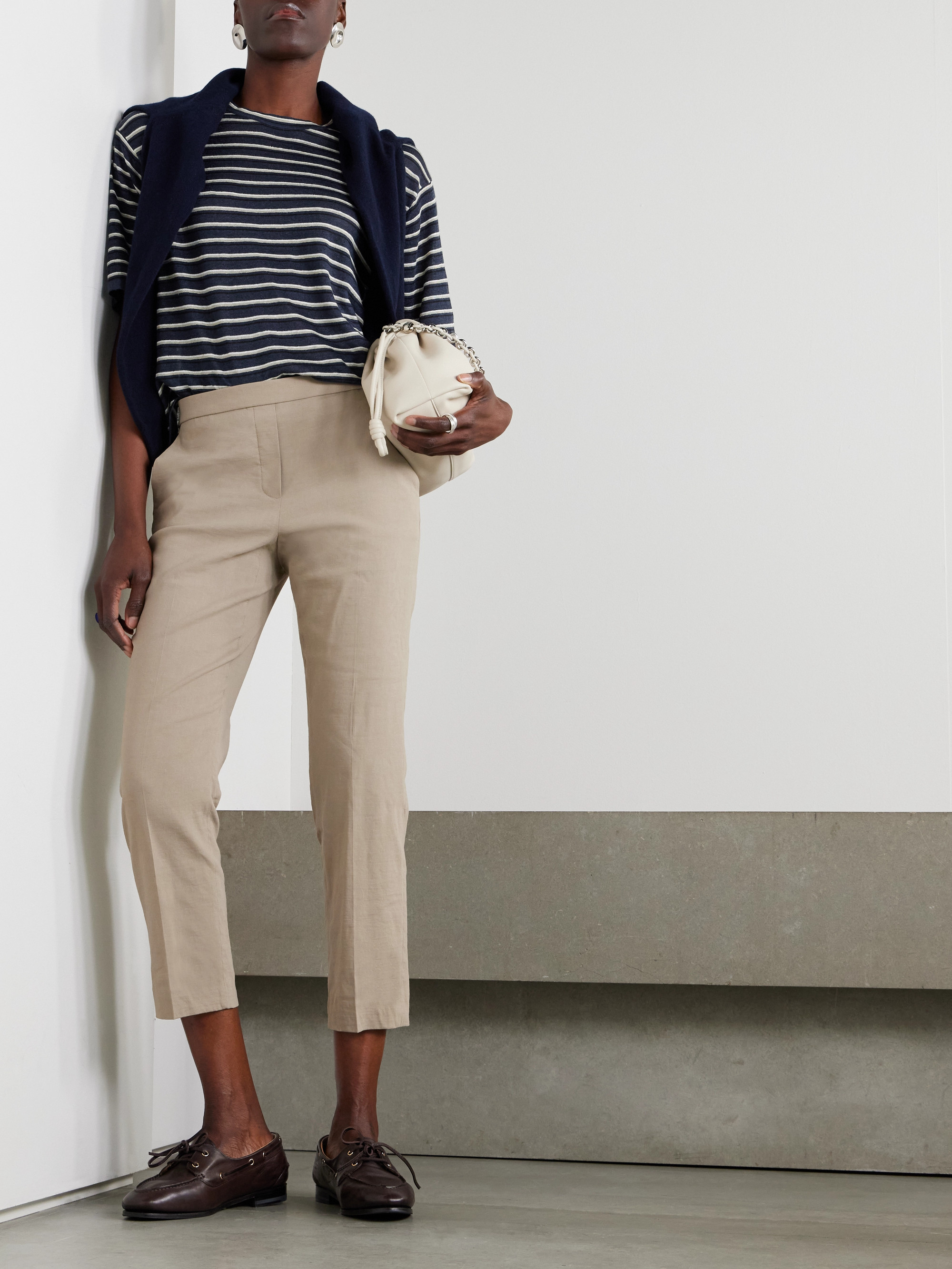 Treeca linen-blend skinny-leg pants — Image 12