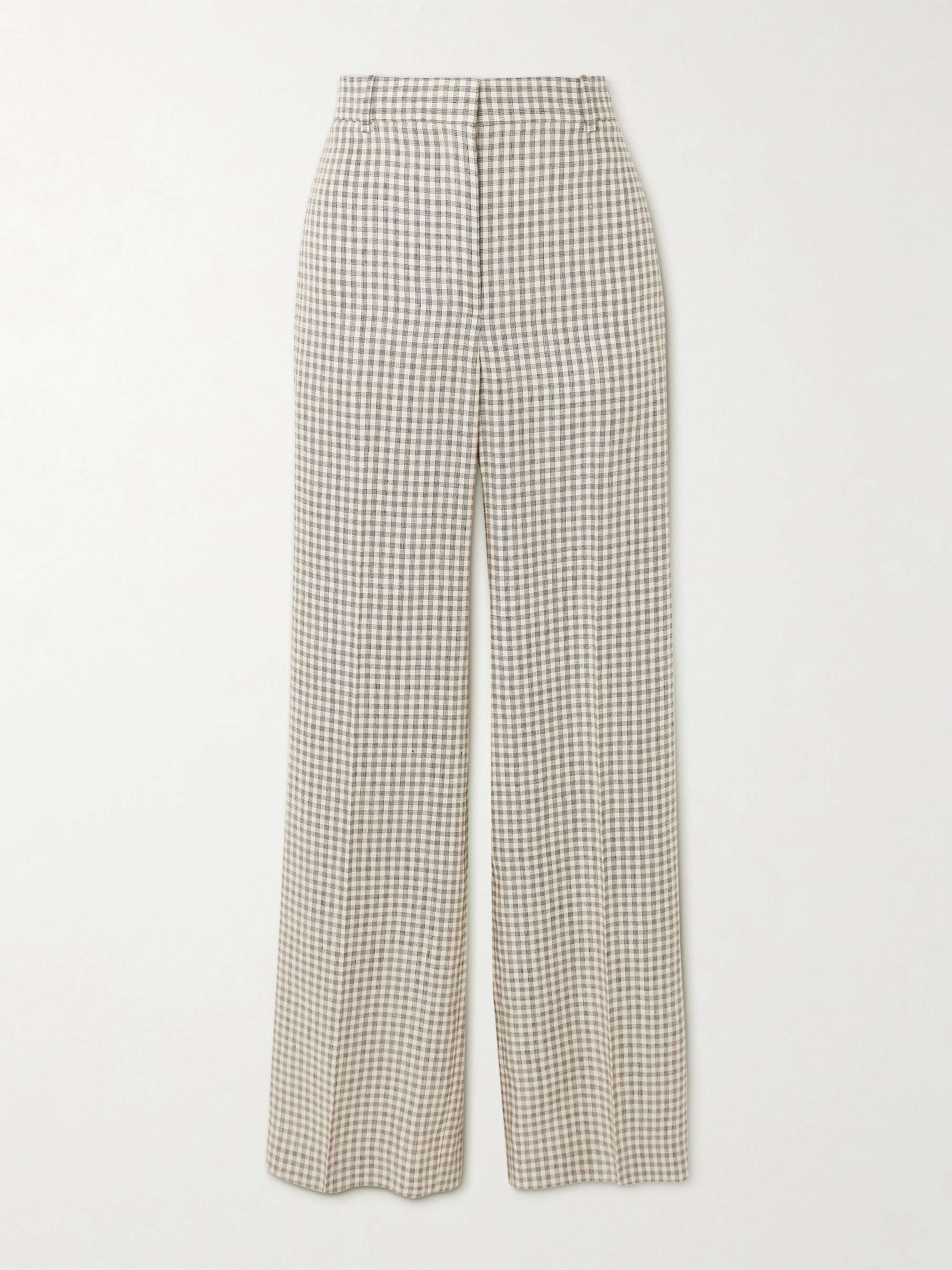 【メーカー再生品】 THEORY NET-A-PORTER | チェック柄 ワイドパンツ リネン混 パンツ