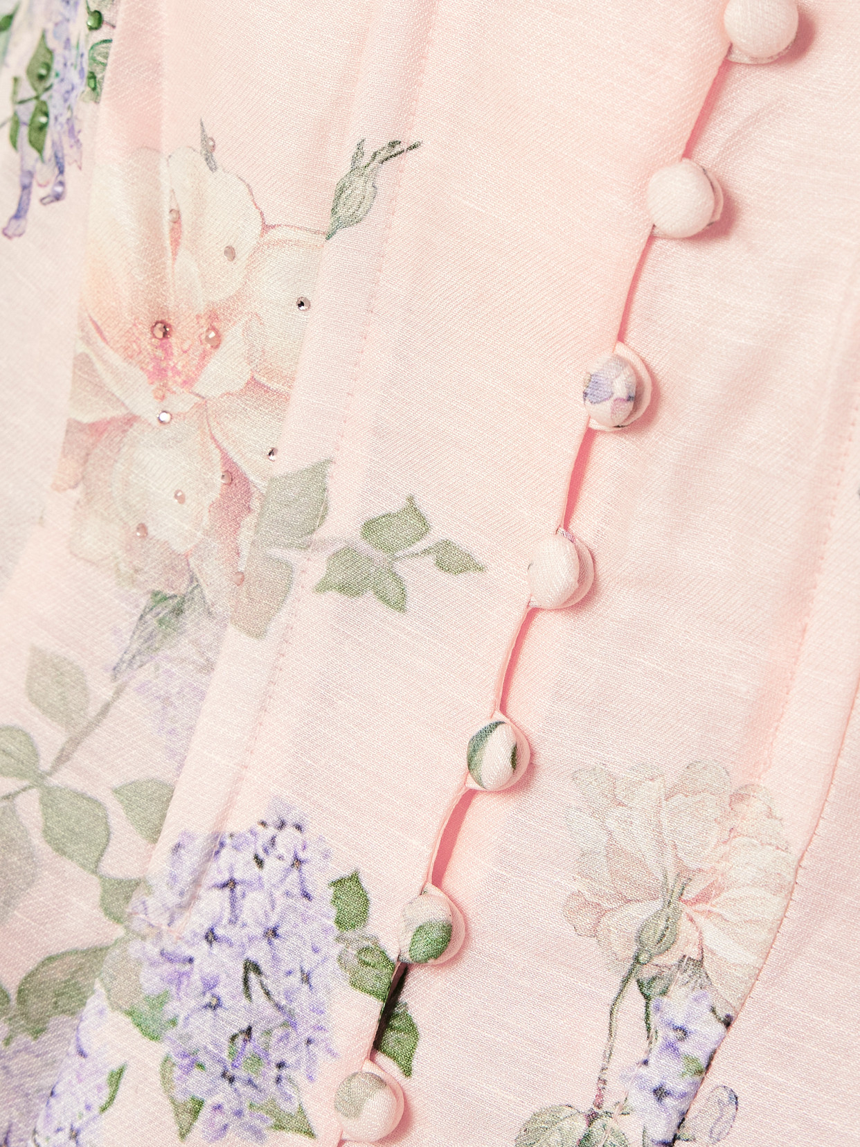 Camilla Embellished Floral-print Linen And Silk-blend Midi Dress In Pink