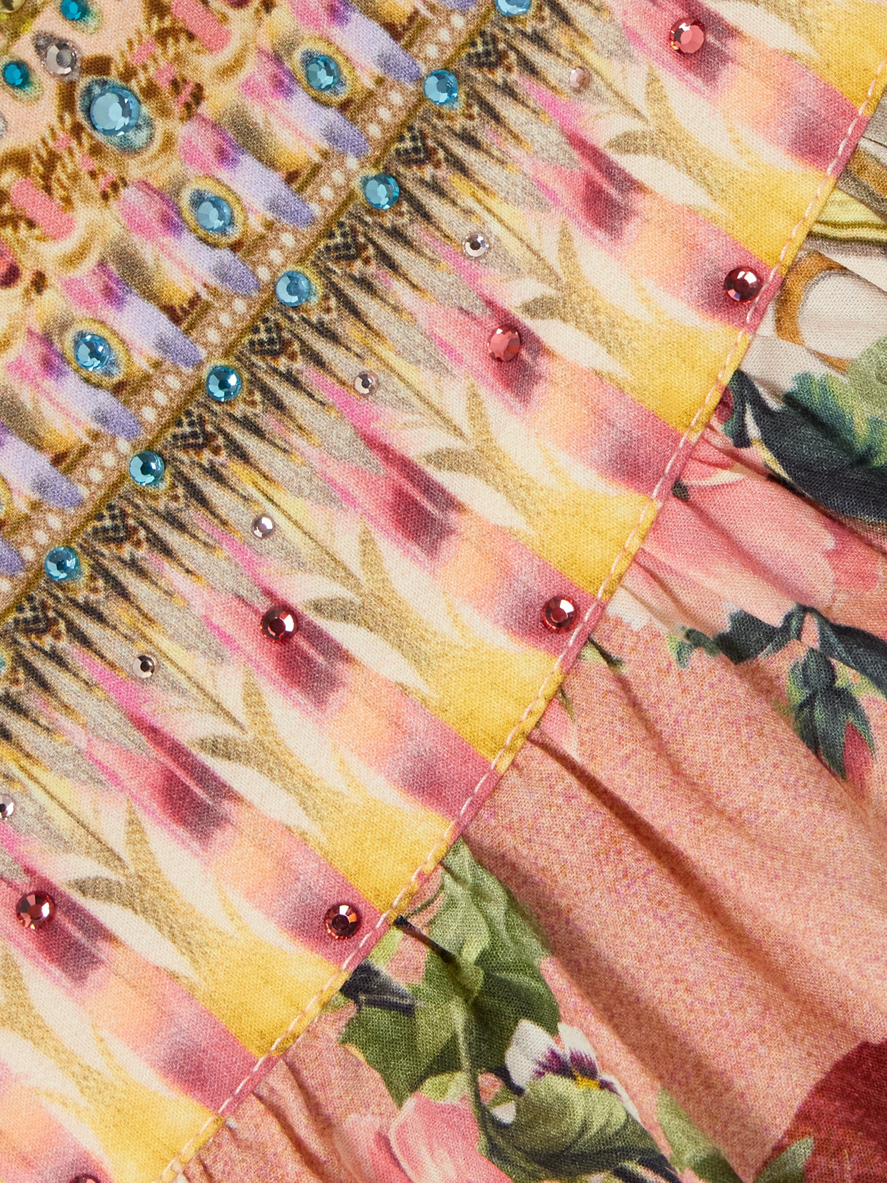 Shop Camilla + The White Lotus Crystal-embellished Printed Linen Maxi Skirt In Pink