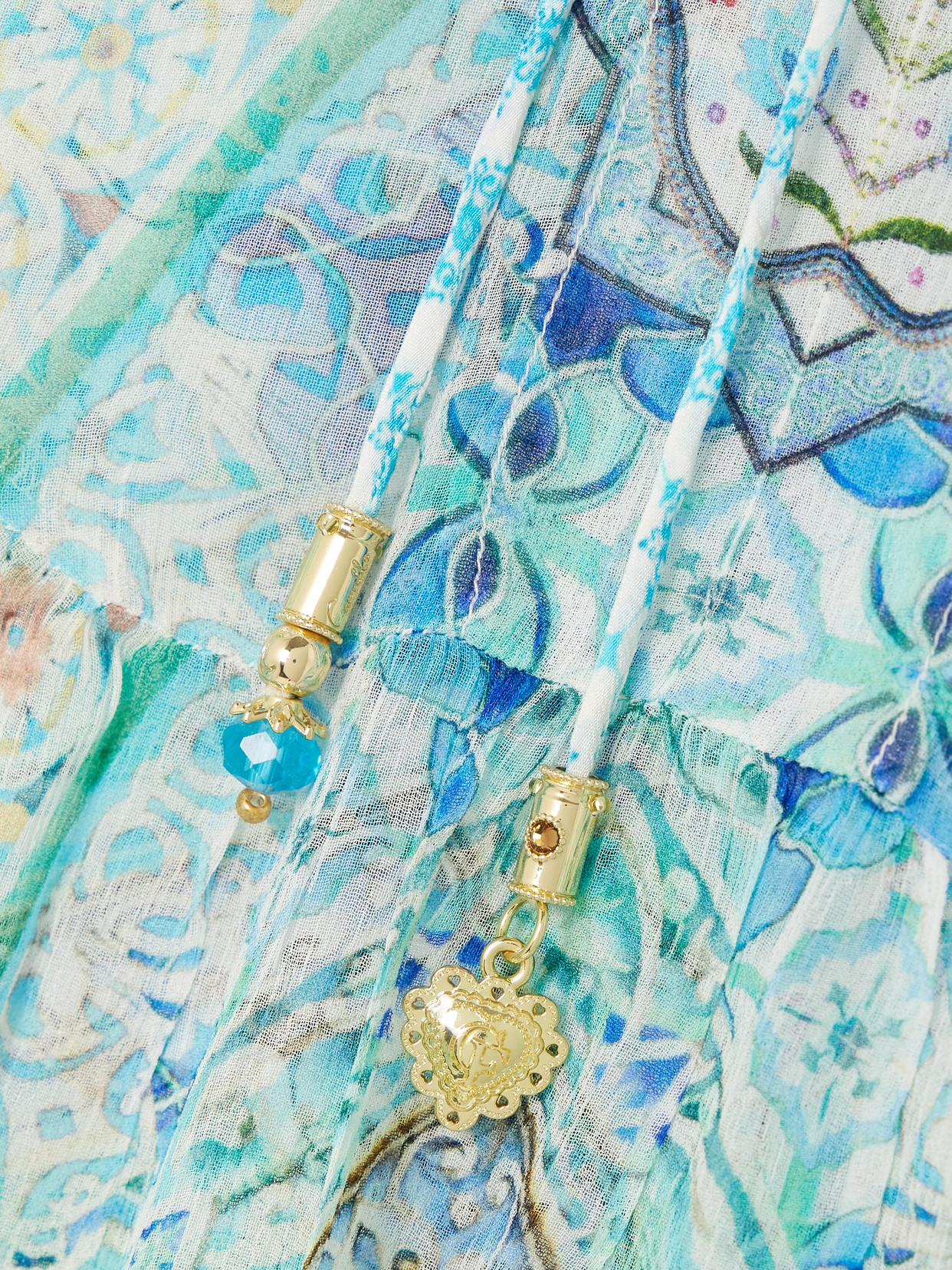 Shop Camilla Embellished Tiered Printed Silk-crepon Maxi Dress In Blue