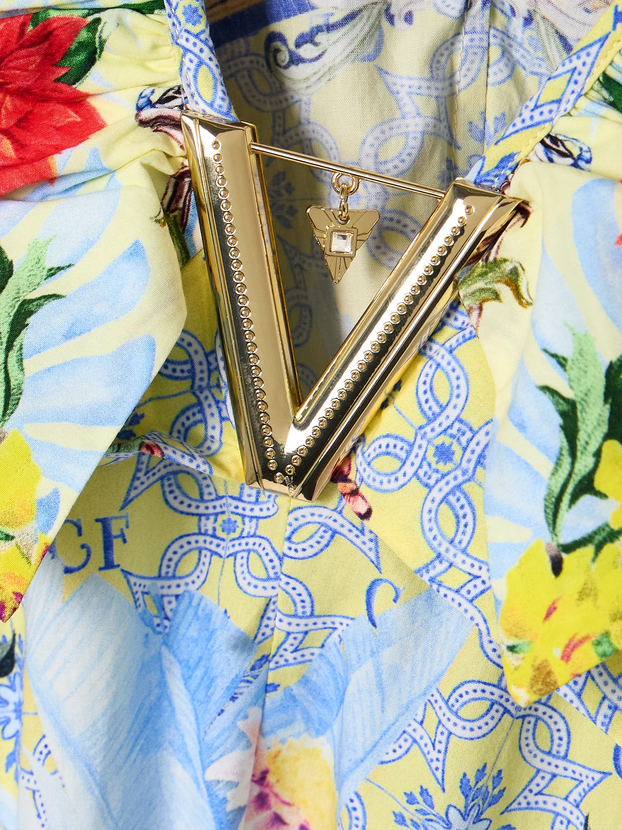 Camilla Embellished Belted Ruffled Printed Organic Cotton-poplin Maxi Dress In Yellow