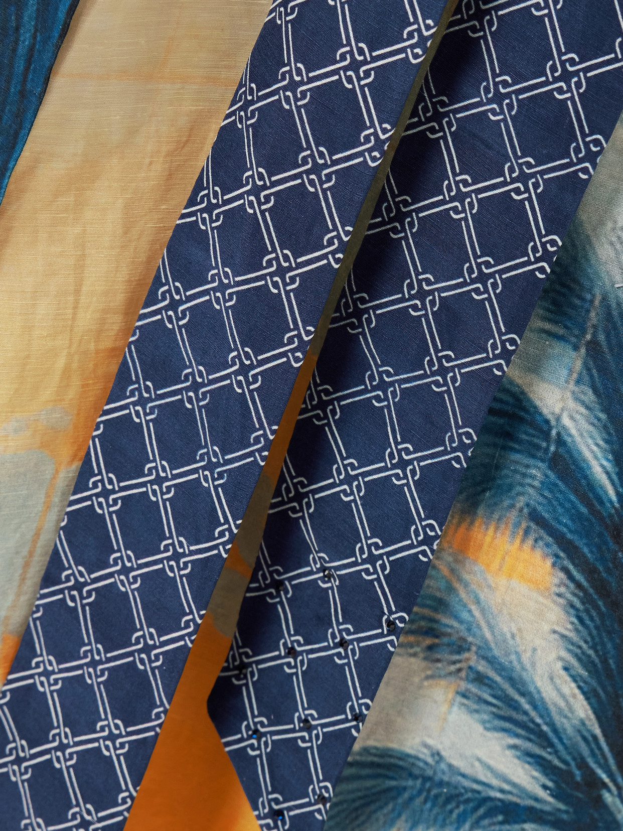 Camilla Embellished Printed Linen And Silk-blend Maxi Wrap Skirt In Blue