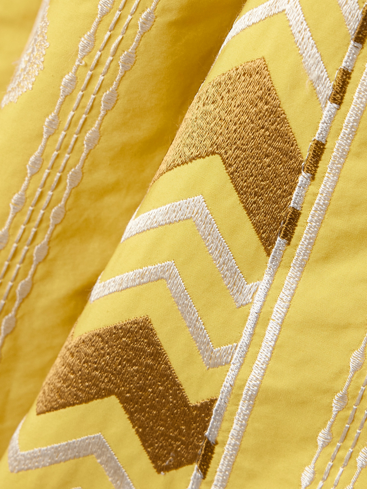 Emporio Sirenuse Camille Embroidered Linen And Cotton-blend Maxi Skirt In Yellow