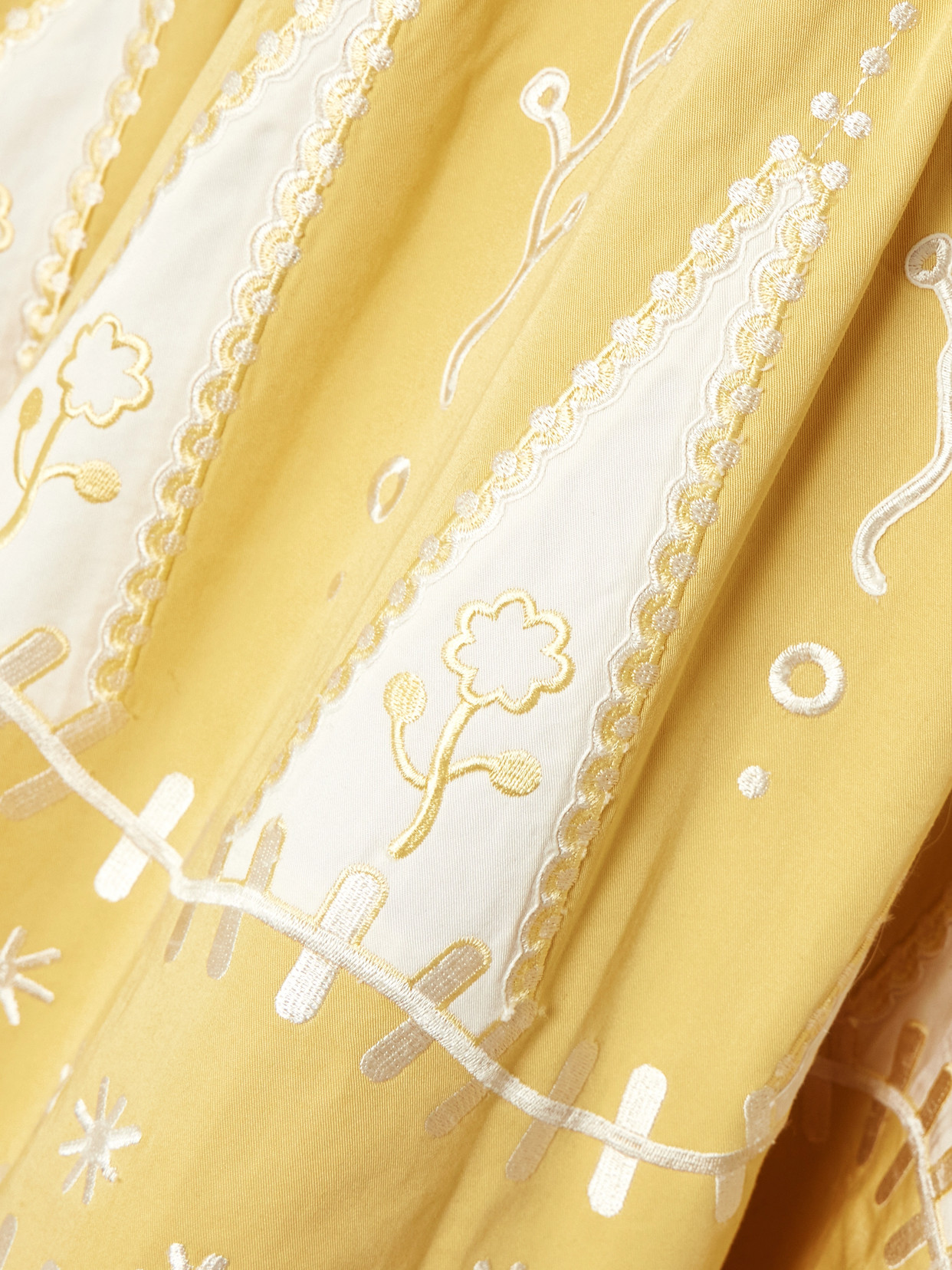 Emporio Sirenuse Amelianna Embroidered Cotton Maxi Skirt In Yellow