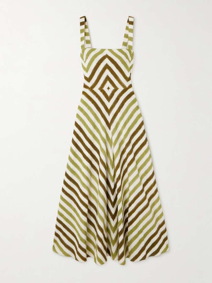 Emporio Sirenuse Margherita Striped Cotton Midi Dress