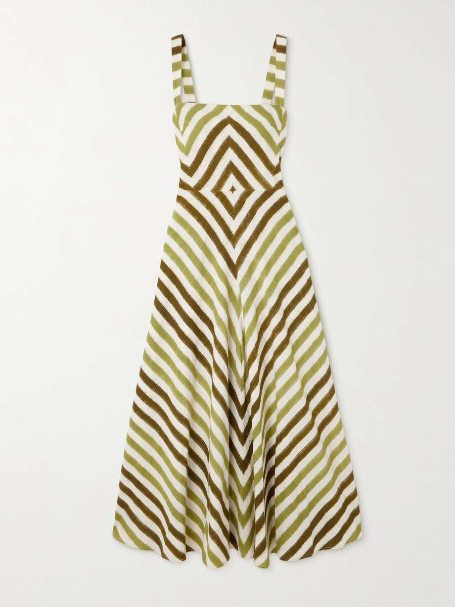 margherita striped cotton midi dress