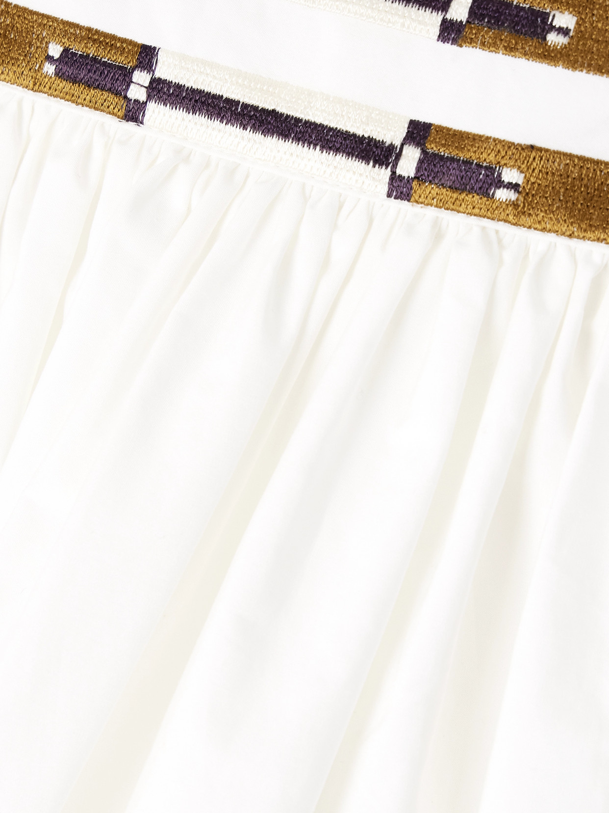 Emporio Sirenuse Ombretta Gathered Embroidered Cotton-blend Poplin Maxi Skirt In Ivory