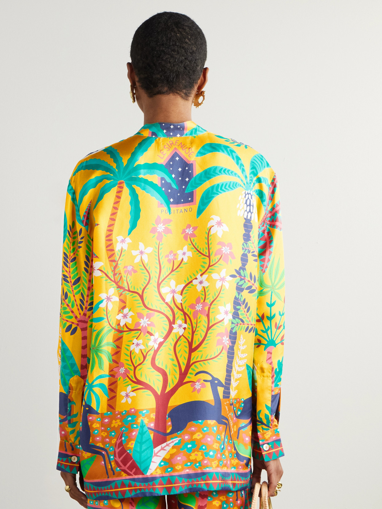 Emporio Sirenuse + Louis Barthélemy Kelsy Printed Silk-twill Shirt In Yellow