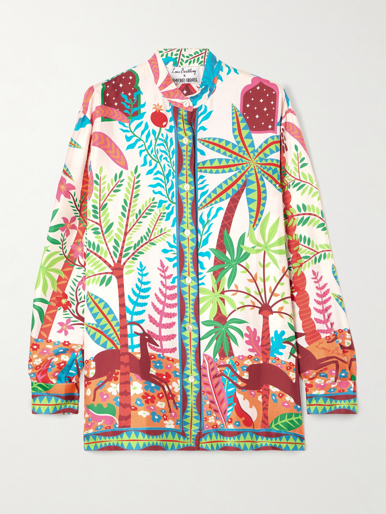 Emporio Sirenuse + Louis Barthélemy Kelsy Printed Silk-twill Shirt In Red