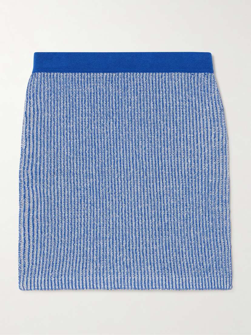 ESCVDO Dual Ribbed Cotton Mini Skirt