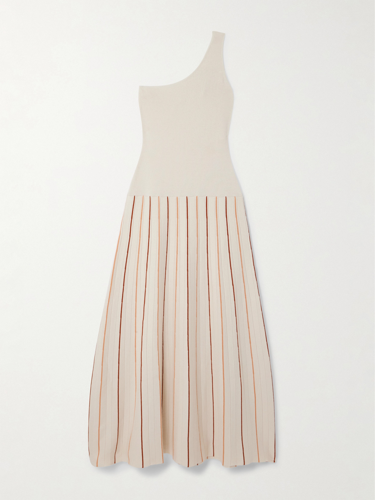 ESCVDO - Manglar One-shoulder Striped Organic Cotton Maxi Dress - Ivory