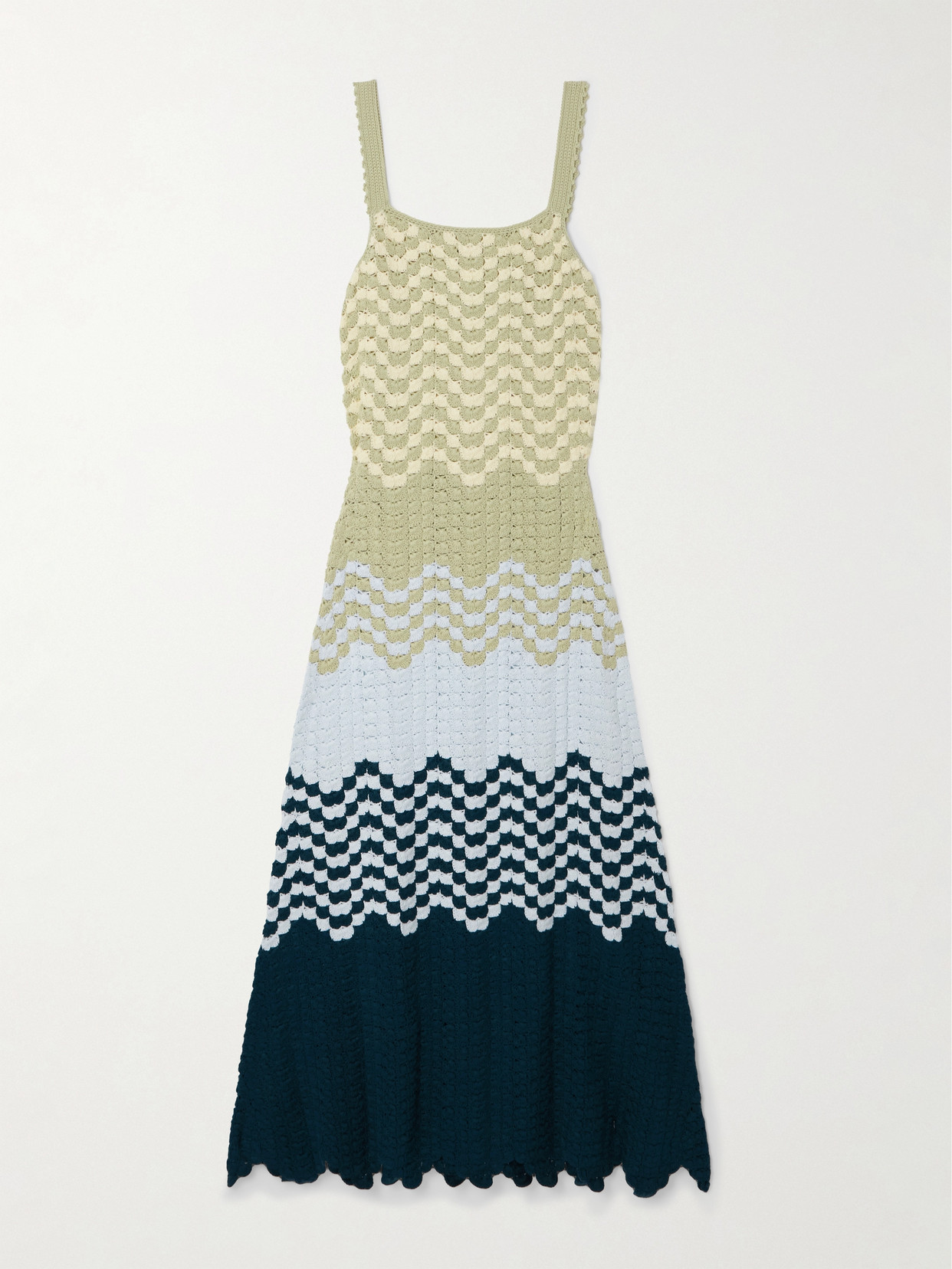 ESCVDO - Marea Crocheted Cotton Maxi Dress - Blue