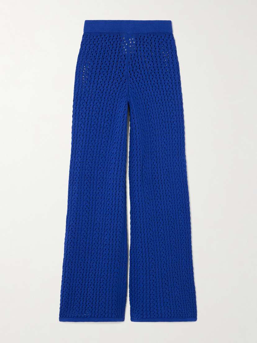 ESCVDO Espina Crocheted Cotton Flared Pants