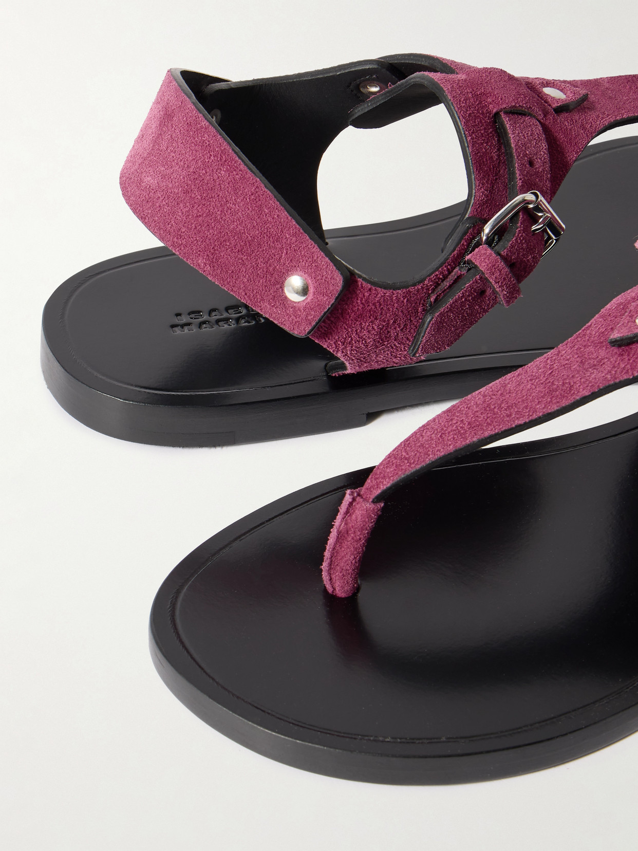 Isabel Marant Akel Embellished Suede Sandals In Purple